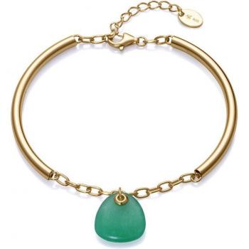 Pulsera Viceroy Elegant de Plata Bañada en Oro con Calcedonia Verde