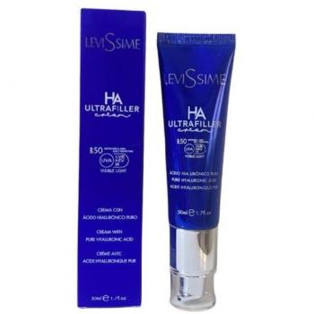 Levissime HA Ultrafiller Cream 50mL - Crema Facial de Ácido Hialurónico Puro con Protección Alta SPF50 UVA UVB HEV IR