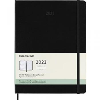 Agenda Moleskine Clásica 2023 Semanal Extra Grande Tapa Dura Negra