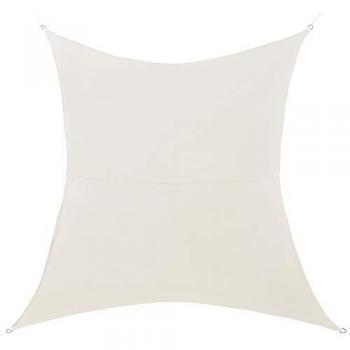 Toldo Vela de Sombra Rectangular 2m x 4m Color Arena Impermeable y Protección UV