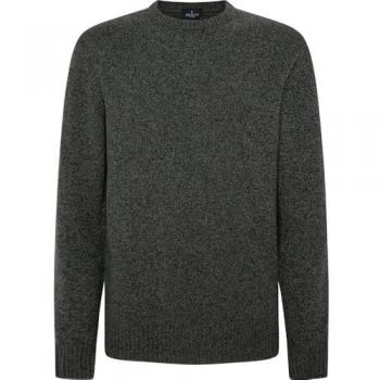 Jersey de Hombre Cuello Redondo de Lana Merino Verde Bosque - Hackett Londres 2024