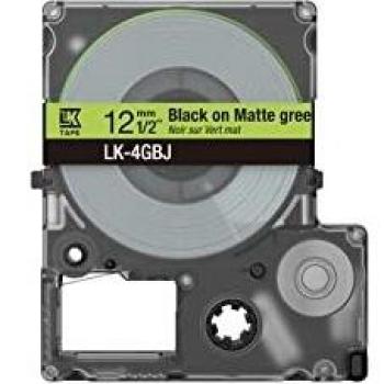 Cartucho de Etiquetas Epson LK-4GBJ Verde Mate/Negro 12mm (8m)