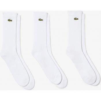 Lacoste Men's High-Cut Performance Socks 3 Pack - White - Size: 39-42 (UK 6-8)