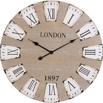 Stylehome Reloj de Pared, Madera, 70x6x70 cm