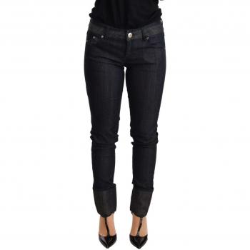 Ermanno Scervino Blue Skinny Folded Hem Denim Trouser Cotton Jeans - W26