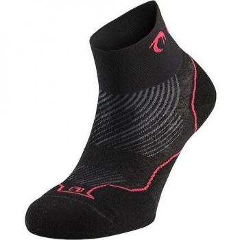 Calcetines de Running Lurbel Distance W para Mujer, Tobilleros, Transpirables, Sin Costuras y Anti-Ampollas en Color Negro