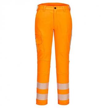Portwest Pantalón de Trabajo RWS Stretch Naranja con Cintas Reflectantes R440