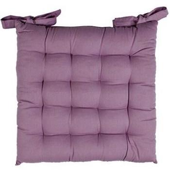 Galette de chaise 100% algodón 38 x 38 x 6 cm color violeta mauve