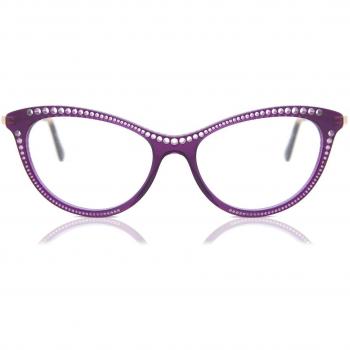 Cat Eye Montura Completa Plástico Purple Armazones para Mujer - Gafas Anti-Azules - SmartBuy Collection