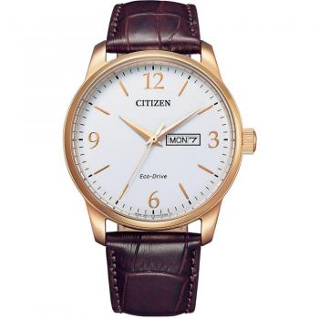 Citizen Eco-Drive Classic Elegant Men's Analogue Quartz Watch BM8553-16A with Leather Strap