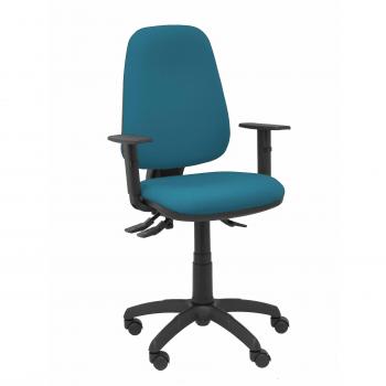 Silla de Oficina Sierra S Bali Verde Petróleo con Brazos Regulables Base Poliamida Negra