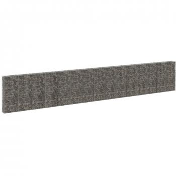 vidaXL Gabion Wall with Covers Galvanised Steel 900x30x150 cm