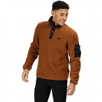Regatta Cormac Button-Neck High Pile Borg Fashion Fleece Forro Polar, Hombre, Marrón/Negro, XXL