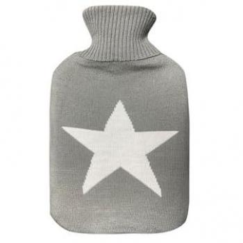 Bolsa de Agua Caliente Mimo 1,7L Flexible con Forro Estrella Gris 20x32x4cm
