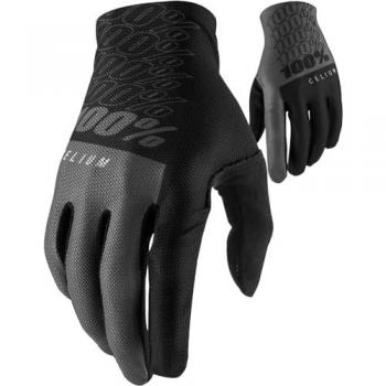 Guantes de bicicleta 100% Celium Negro Gris, largos, unisex adulto, talla S