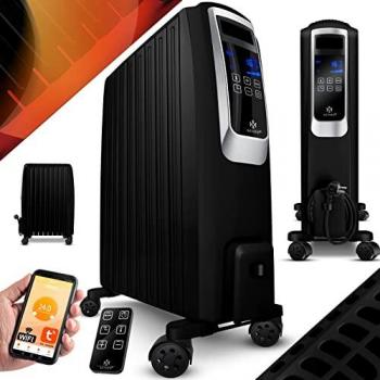 Radiador de aceite KESSER 2000W con WiFi, control remoto y pantalla digital - bajo consumo, 10 aletas, temporizador