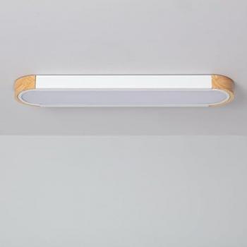 Plafón LED 18W Madera y Metal 140x650 mm CCT Seleccionable Dari Lang Blanco