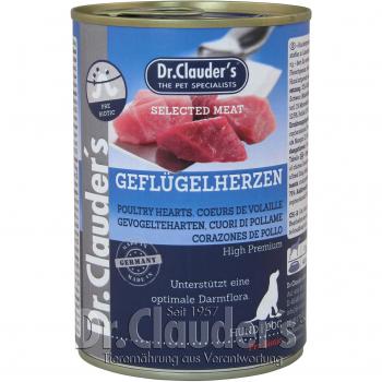 Lata de Corazones de Pollo para Perros Dr. Clauder - 400g con Prebióticos