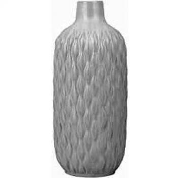 Jarrón Decorativo de Gres Blanco Mate 31 cm en Forma de Botella Estilo Moderno Glamuroso Emar