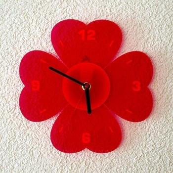 Acrílico cristal de cuarzo reloj de pared 21 cm Trébol Neon transparente fluorescente – Selección de Colores – Reclamo, neonrot