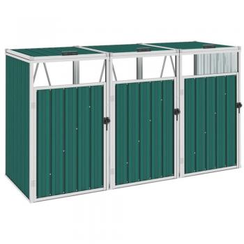 Cobertizo Triple para Contenedor de Basura Vidaxl (Verde)