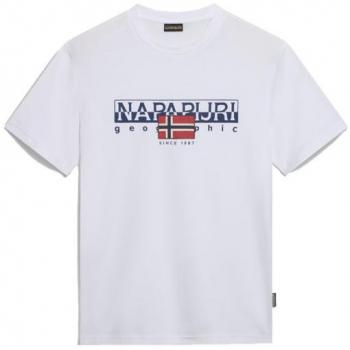 Camiseta Napapijri S-Aylmer blanca para hombre, manga corta, talla L