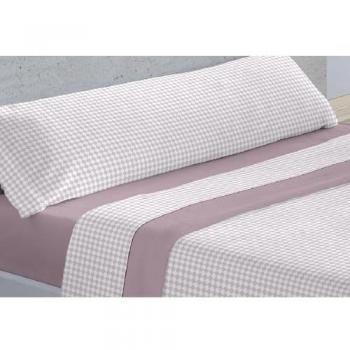 Juego de Sábanas 3 Piezas Estampadas Microfibra Tacto Suave Cama 90 cm - Ideal Primavera Verano - Sol Rosa