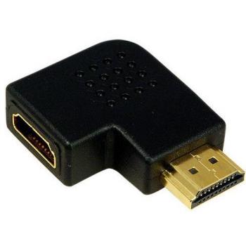 LogiLink AH0008 Adaptador HDMI Macho a Hembra con Ángulo de 90 Grados Plano Negro