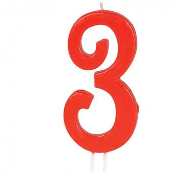 Vela Roja Nº 3 de 12 cm