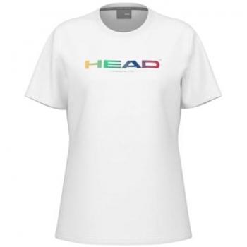 Camiseta Rainbow de Manga Corta para Mujer - Deporte Pádel y Tenis, Color Blanco, Talla Grande