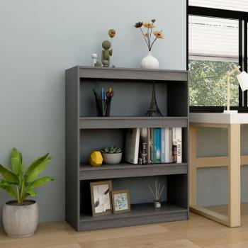 Estantería divisor de espacios madera maciza pino 100x30x103 cm en colores Natural, Blanco y Gris - Mueble de Almacenaje para Oficina, Estudio, Sala de Estar y Dormitorio