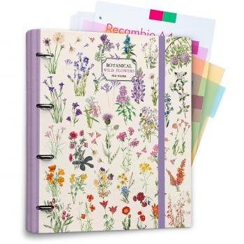 CarpeBlock 4 anillas Botanical Wild Flowers Kokonote blanco