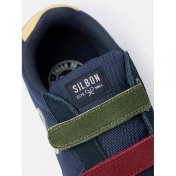 Silbon - Zapatilla Kids Running Velcro Azul Marino para Niño Talla 36