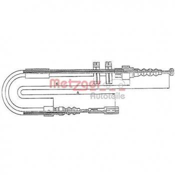 Cable de freno de mano METZGER 10.7582 para Audi 200, lado trasero derecho
