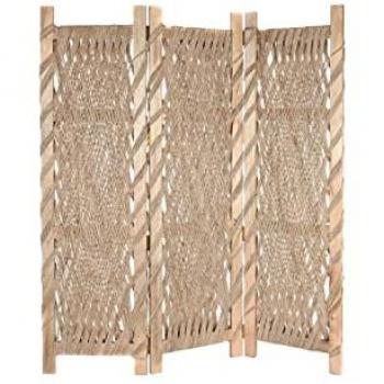 Biombo DKD Home Decor 151 x 2,5 x 183 cm Madera de mango Jute