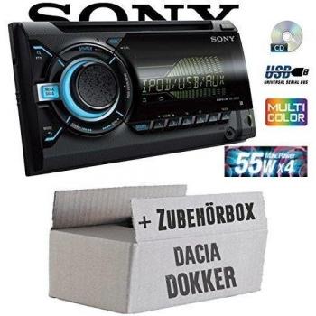 Dacia Dokker 2DIN - Sony WX800UI - 2DIN CD/MP3/USB Autoradio - Einbauset