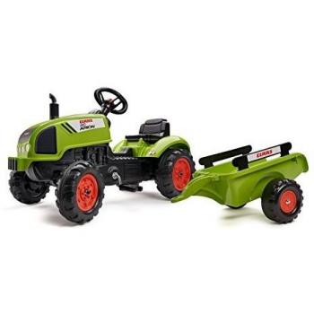 Tractor a Pedales Claas Arion 410 Verde con Remolque