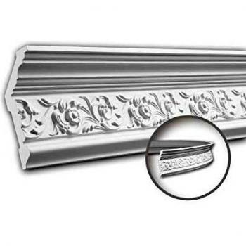 Cornisa Decorativa Flexible Profhome 150128F Diseño Clásico Atemporal Blanco 1,97 m