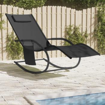 Roca Sunbed Deluxe en acero con tejido Negro Textilene