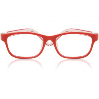 Square Full Rim Plastic Kids' Prescription Glasses - Red - Size 46 - Blue Light Block Available - SmartBuy Kids