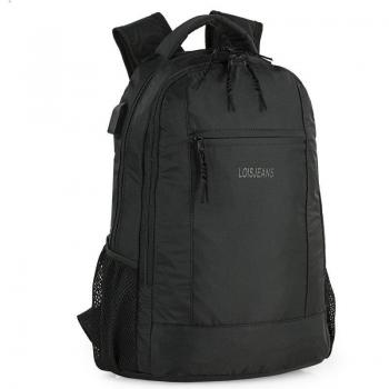 Mochila Hombre Casual Lois Bolton - Ideal para Portátil de hasta 15 - Color Negro