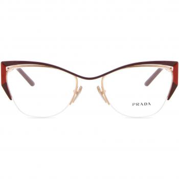 Prada PR 63YV Women's Red Prescription Eyeglasses with Blue Light Blocking, Size 54