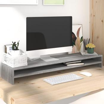 vidaXL Monitor Stand - Grey Sonoma, 100x24x13 cm, Engineered Wood