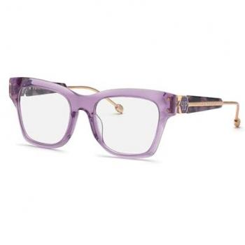 Philipp Plein Shiny Transparent Lilac Sunglasses and Women's VPP125S Prescription Eyewear Frames, Purple Female, Sizes: 52 MM