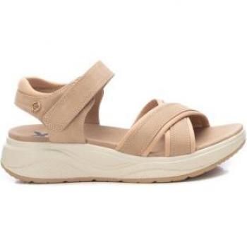 Sandalia de mujer Xti 142720 beige con cierre adherente