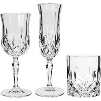 Set de Copas y Vasos Transparentes Opera 18 Piezas RCR