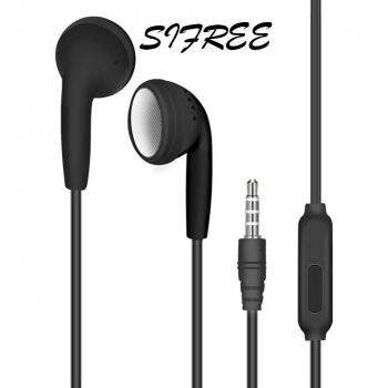Auriculares Portátiles con Cable Plano 3.5mm a Prueba de Sudor, con Micrófono y Control de Línea para Smartphones Samsung, HUAWEI y Xiaomi