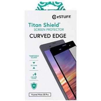 eSTUFF Huawei Mate 20 Pro Curved Blac Titan Shield Screen Protector, TITANSHIELD
