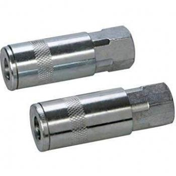 Acopladores Rápidos para Aire Comprimido Silverline 277851, 2 Pzas, BSPT 1/4, Longitud 65 mm