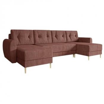 Sofá rinconero Memphis 140, función de descanso, caja de ropa de cama, dimensiones 307x139x95cm